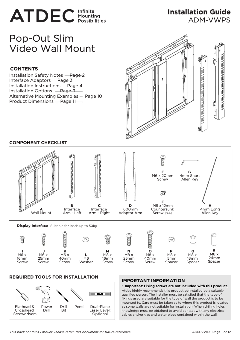 Imagen de la primera página del manual del dispositivo Ultra-Slim