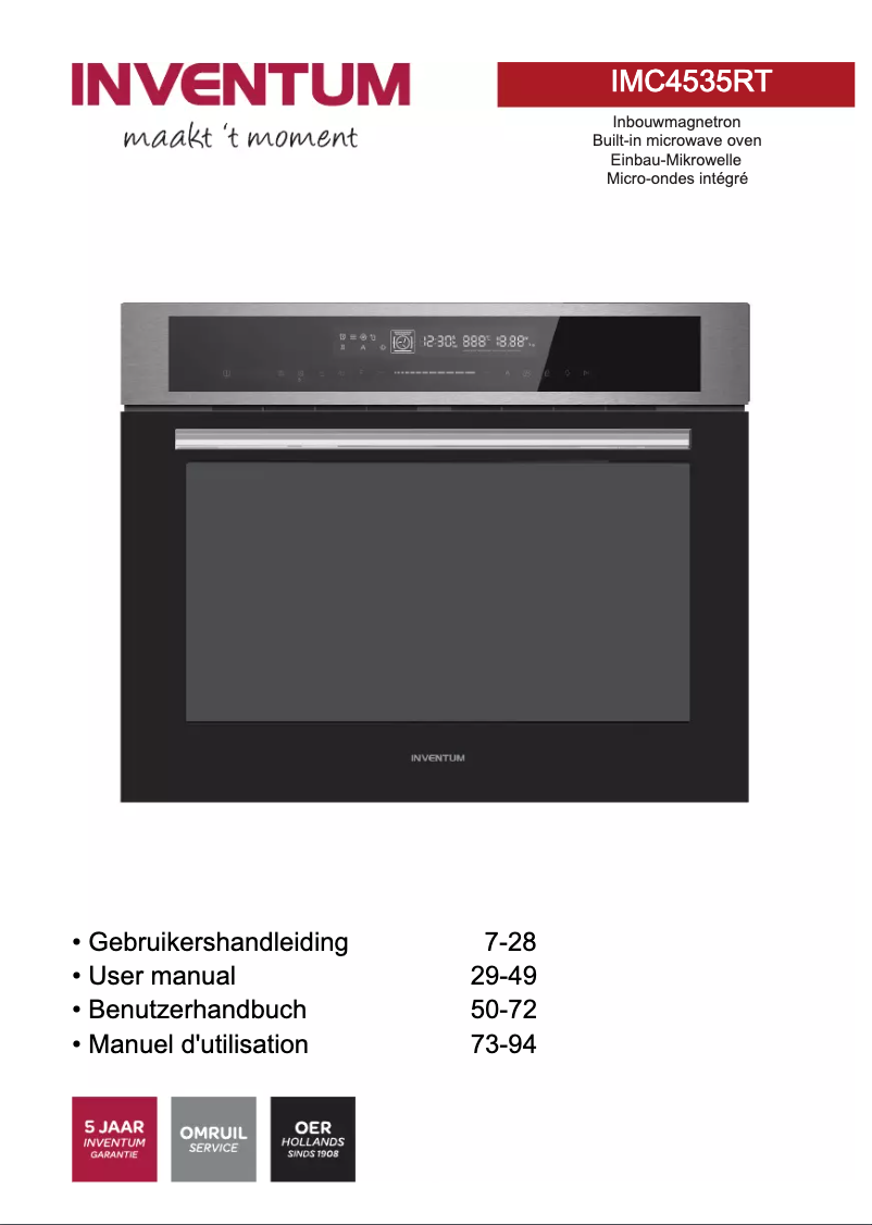 Página 1 del manual Manual de usuario Inventum IMC4535RT