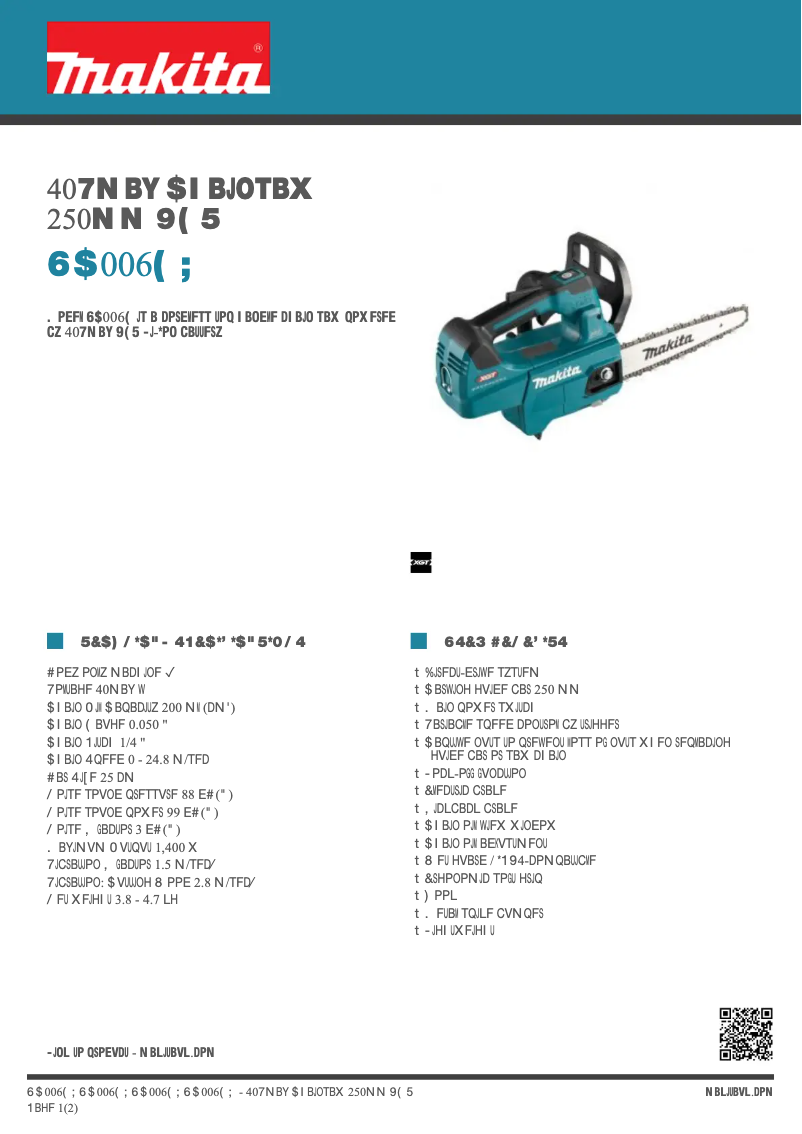 Página 1 del manual Ficha técnica Makita UC006G