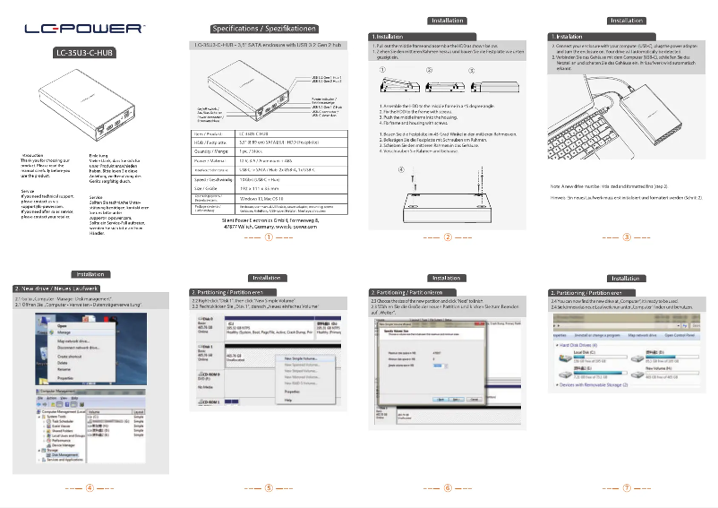 Imagen de la primera página del manual del dispositivo LC-35U3-C-HUB