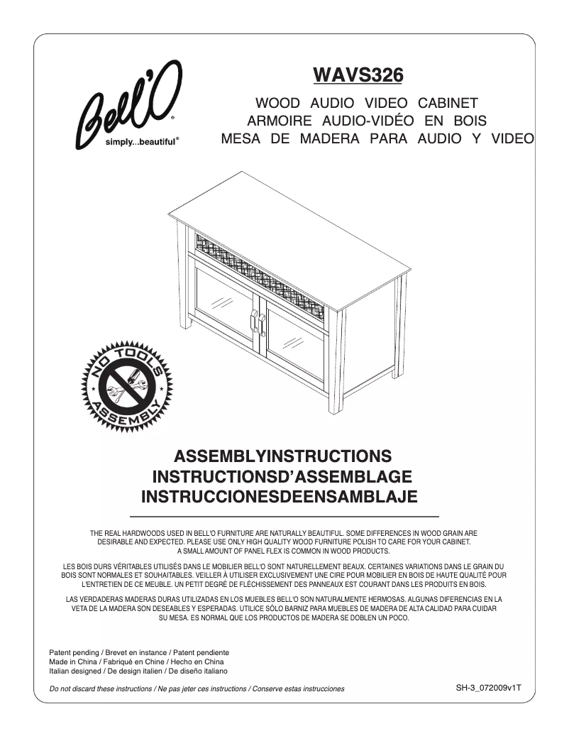 Página 1 del manual Manual de usuario Bell'O WAVS-326