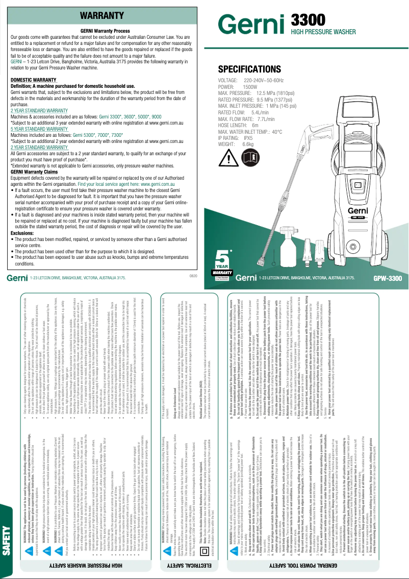 Imagen de la primera página del manual del dispositivo 3300