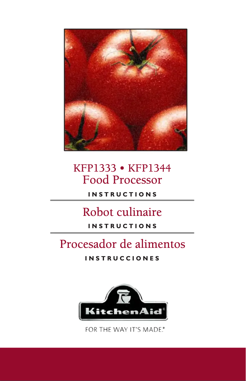 Imagen de la primera página del manual del dispositivo Foodprocessor Onyx