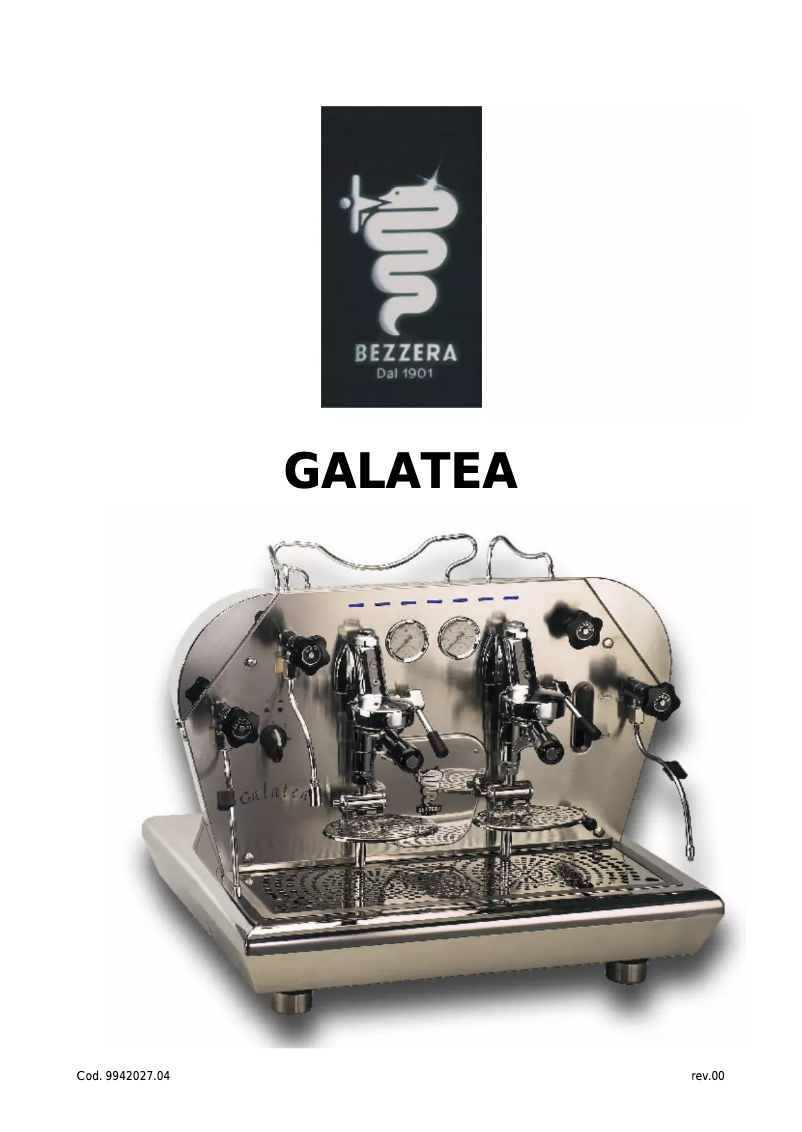 Página 1 del manual Manual de usuario Bezzera Galatea