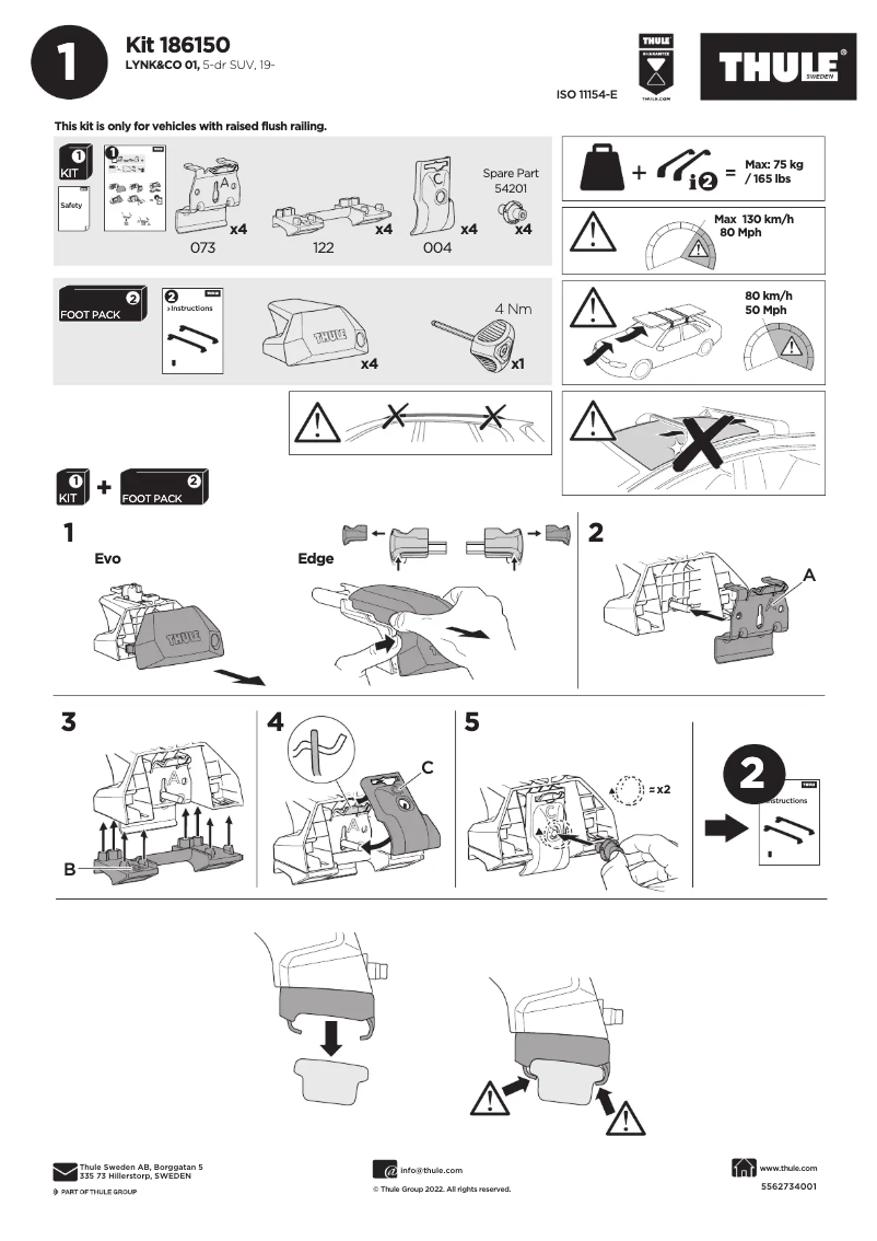 Imagen de la primera página del manual del dispositivo Kit 186150