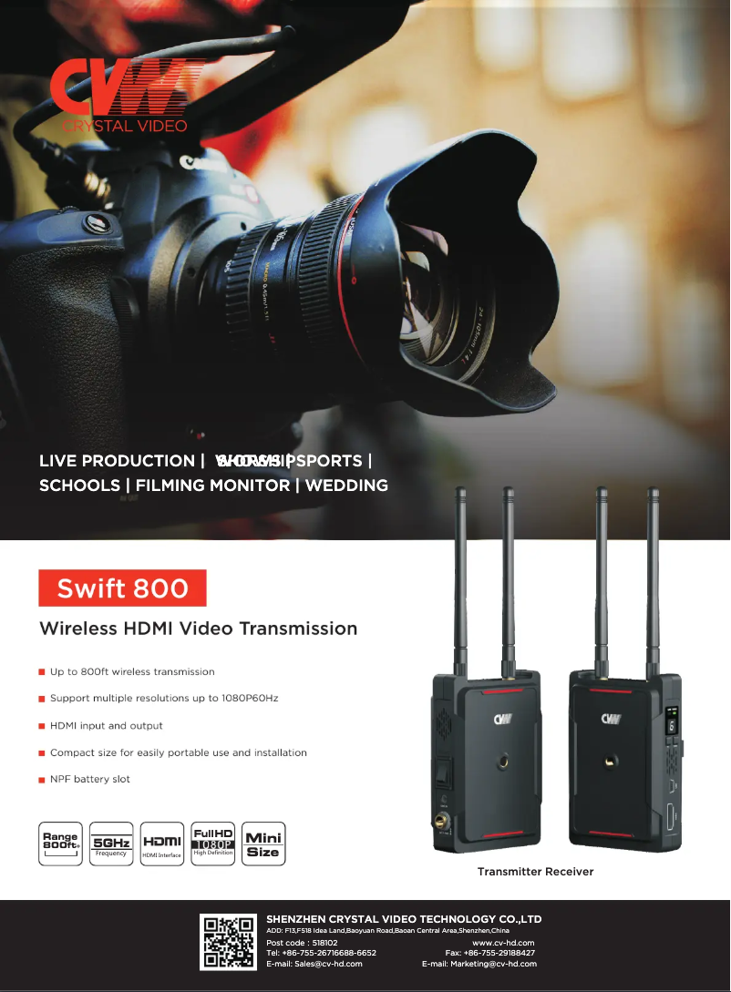 Página 1 del manual Ficha técnica CVW Swift 800