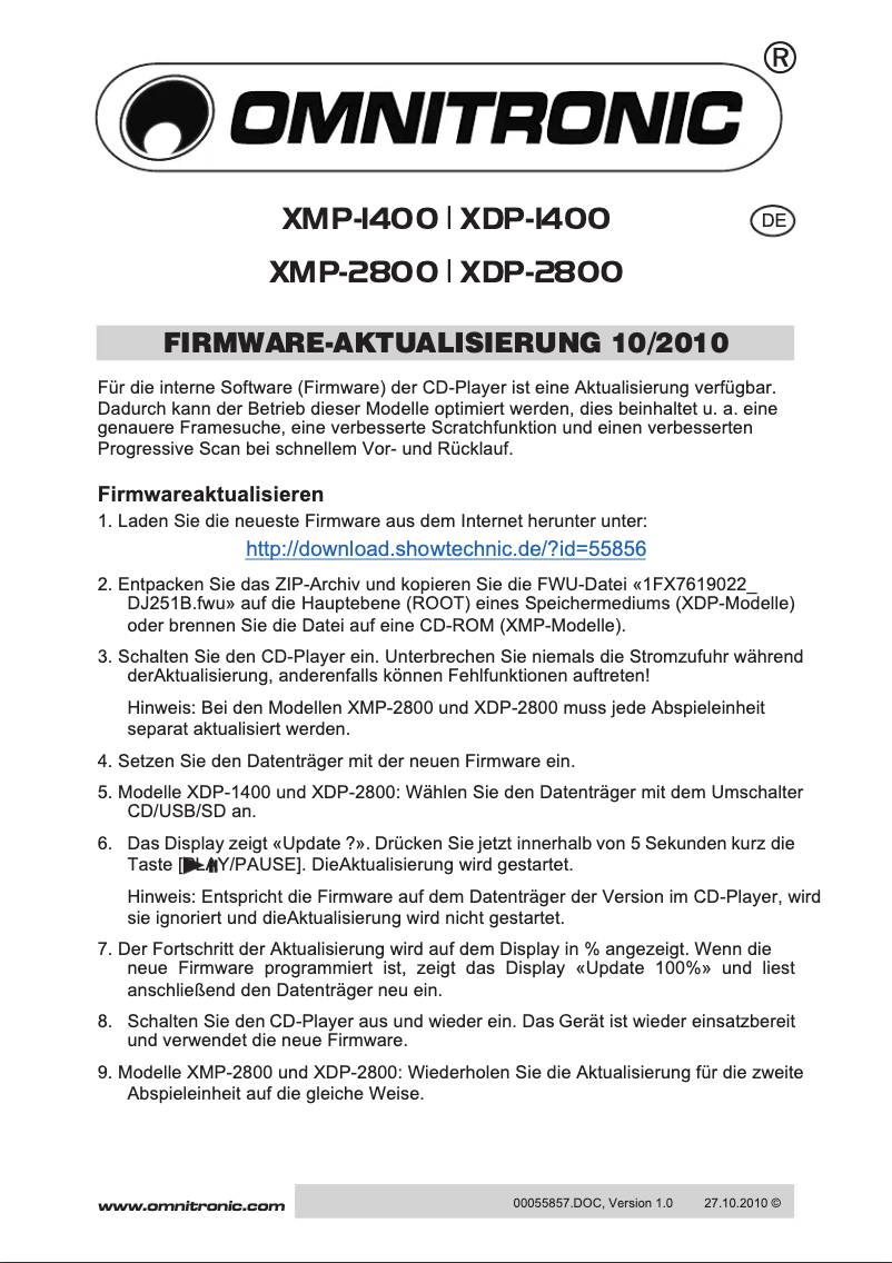 Imagen de la primera página del manual del dispositivo XDP-1400