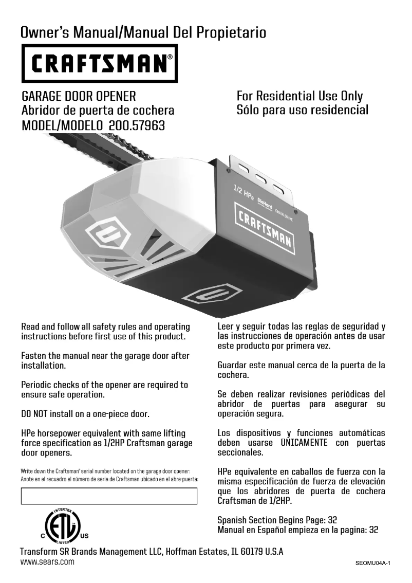 Imagen de la primera página del manual del dispositivo 57963