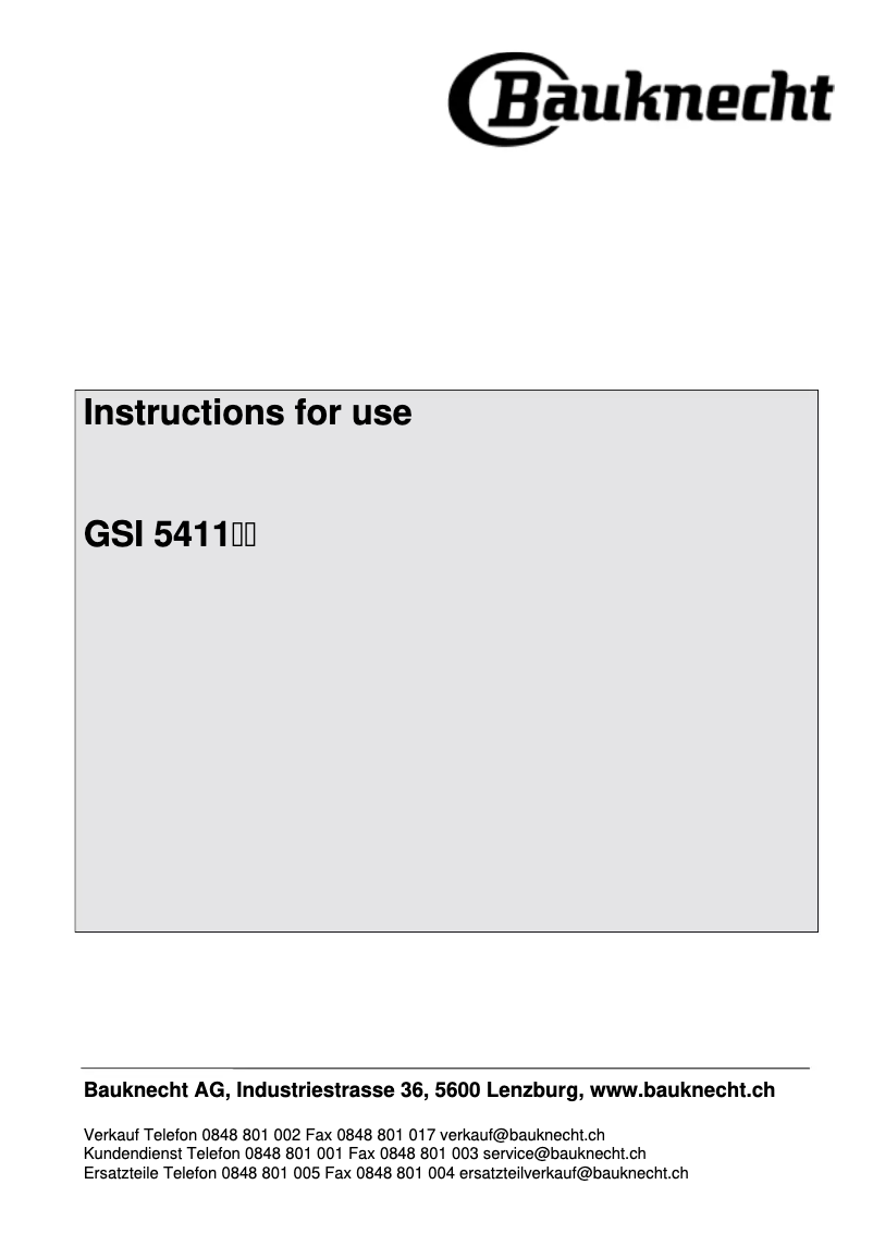 Página 1 del manual Manual de usuario Bauknecht GSI 5411