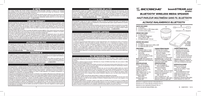 Imagen de la primera página del manual del dispositivo boomSTREAM mini