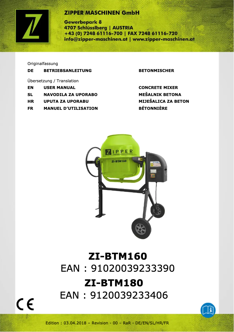 Página 1 del manual Manual de usuario Zipper ZI-BTM160