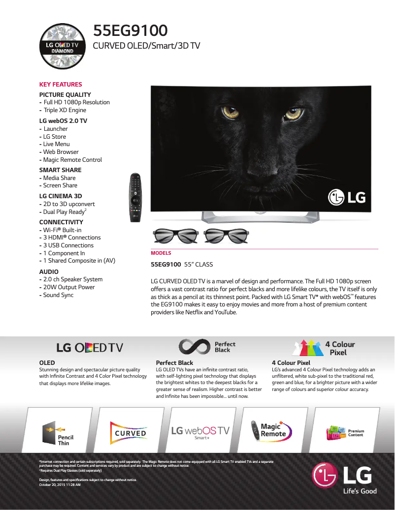 Imagen de la primera página del manual del dispositivo 55EG9100