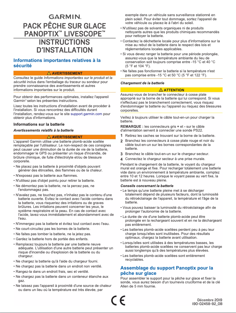 Página 1 del manual Guía de instalación Garmin Panoptix LiveScope