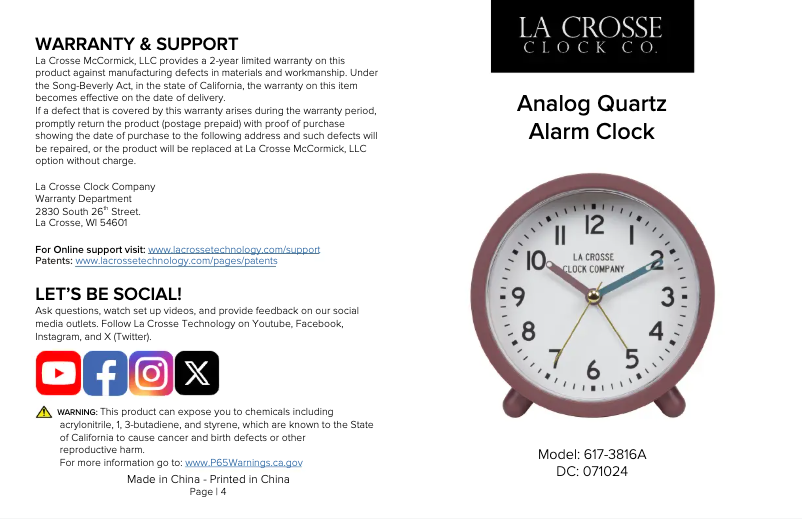 Imagen de la primera página del manual del dispositivo 617-3816A