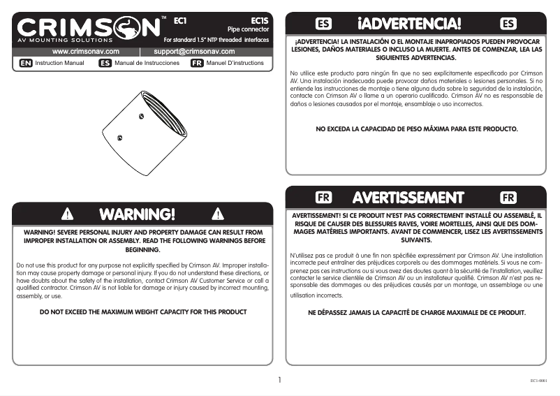 Imagen de la primera página del manual del dispositivo EC1