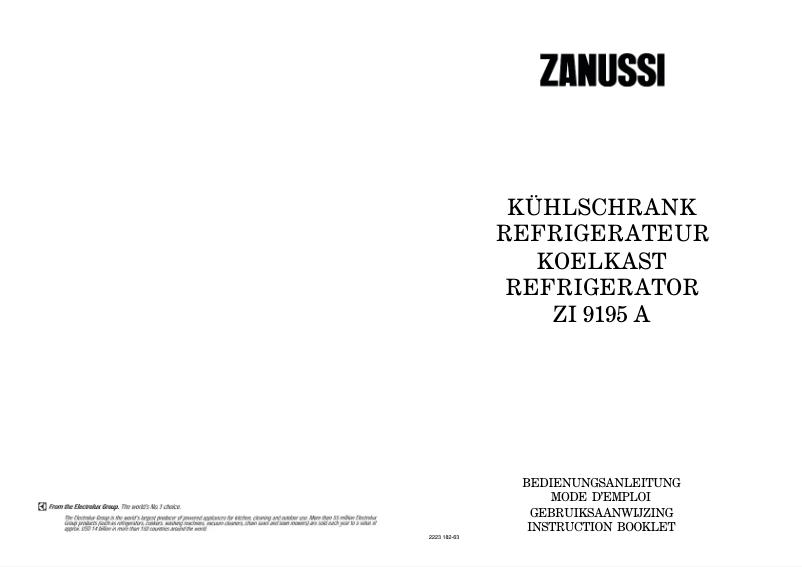 Página 1 del manual Manual de usuario Zanussi ZI 9195 a