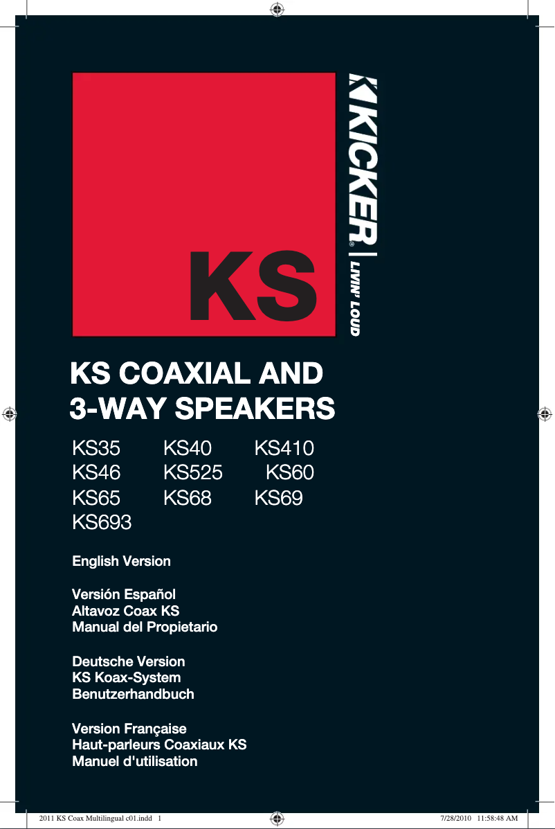 Página 1 del manual Manual de usuario Kicker KS693