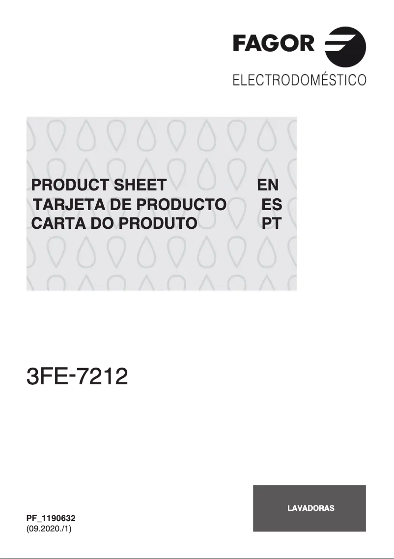 Página 1 del manual Ficha técnica Fagor 3FE-7212