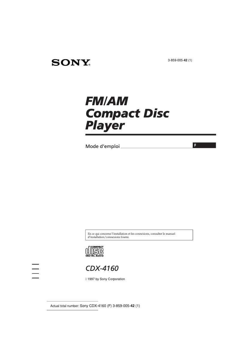 Página 1 del manual Manual de usuario Sony CDX-4160