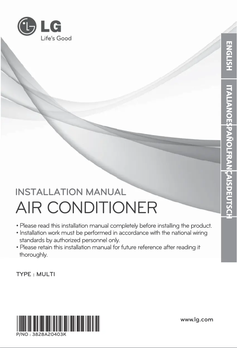 Página 1 del manual Guía de instalación LG MV12AH