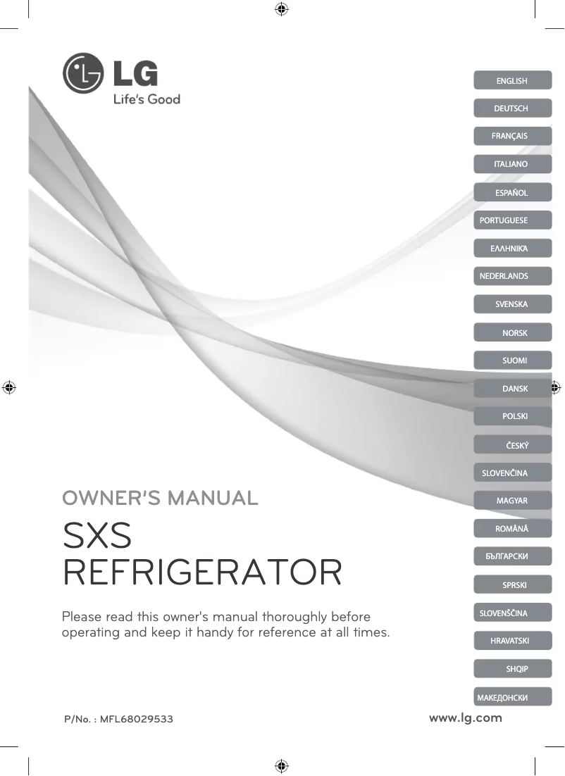 Imagen de la primera página del manual del dispositivo GSP545NSYV