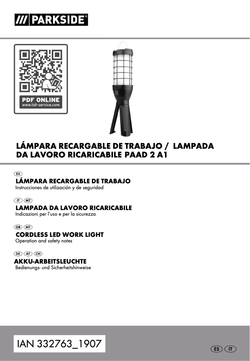 Imagen de la primera página del manual del dispositivo PAAD 2 A1