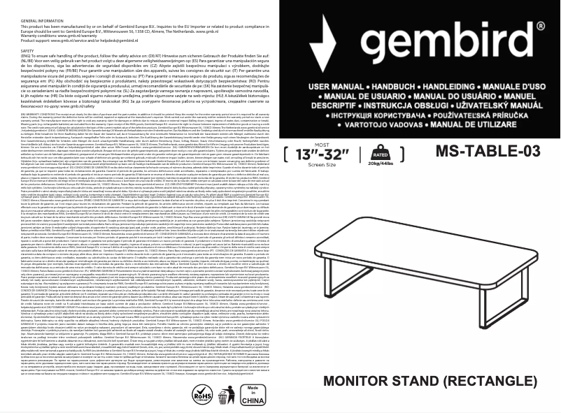 Página nº 1 - Manual de usuario Gembird MS-TABLE-03