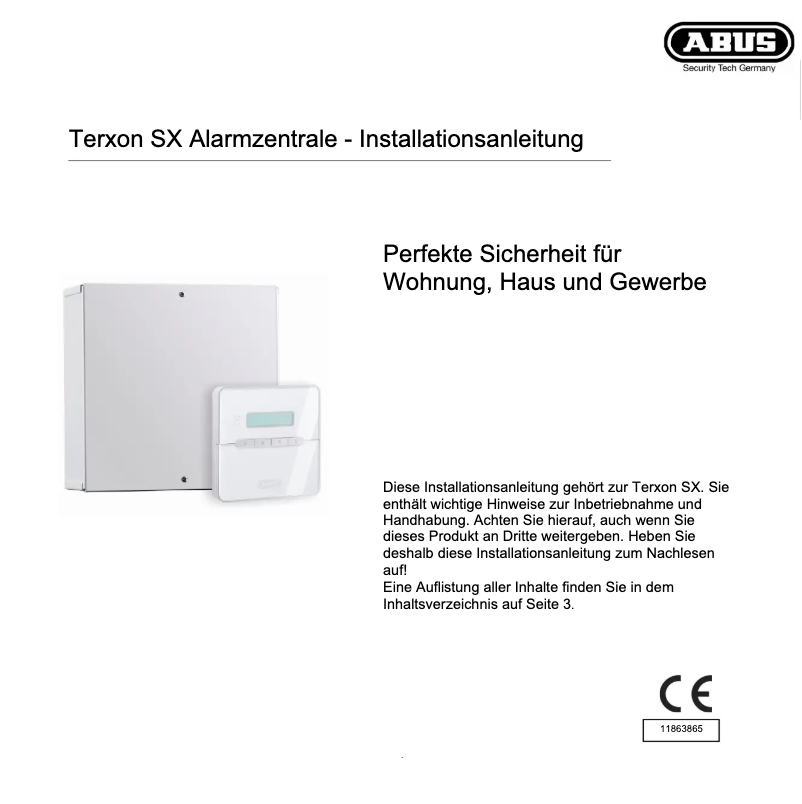 Imagen de la primera página del manual del dispositivo Terxon SX