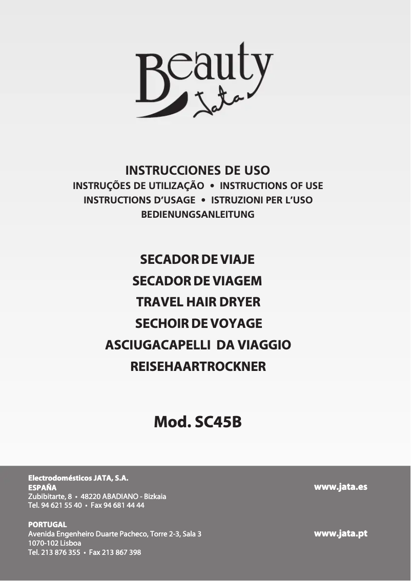 Página 1 del manual Manual de usuario Jata SC45B