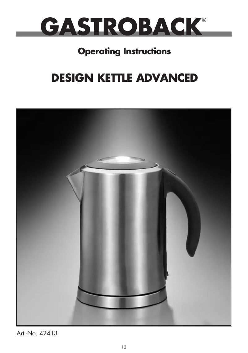 Imagen de la primera página del manual del dispositivo Design Water Heater Advanced