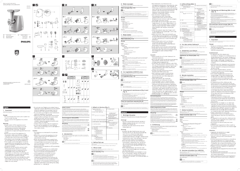 Página nº 1 - Manual de usuario Philips Viva Collection HR2722