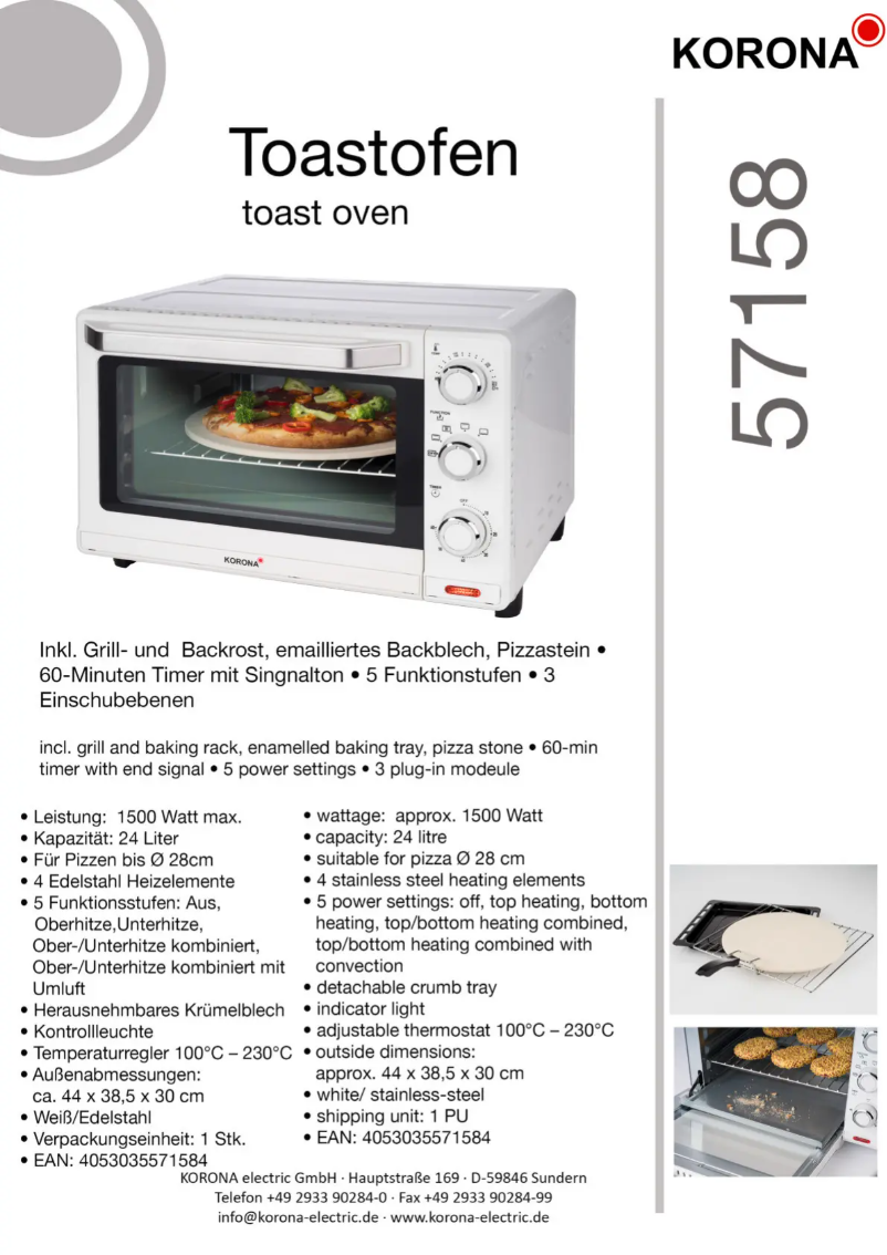 Página 1 del manual Ficha técnica Korona 57158