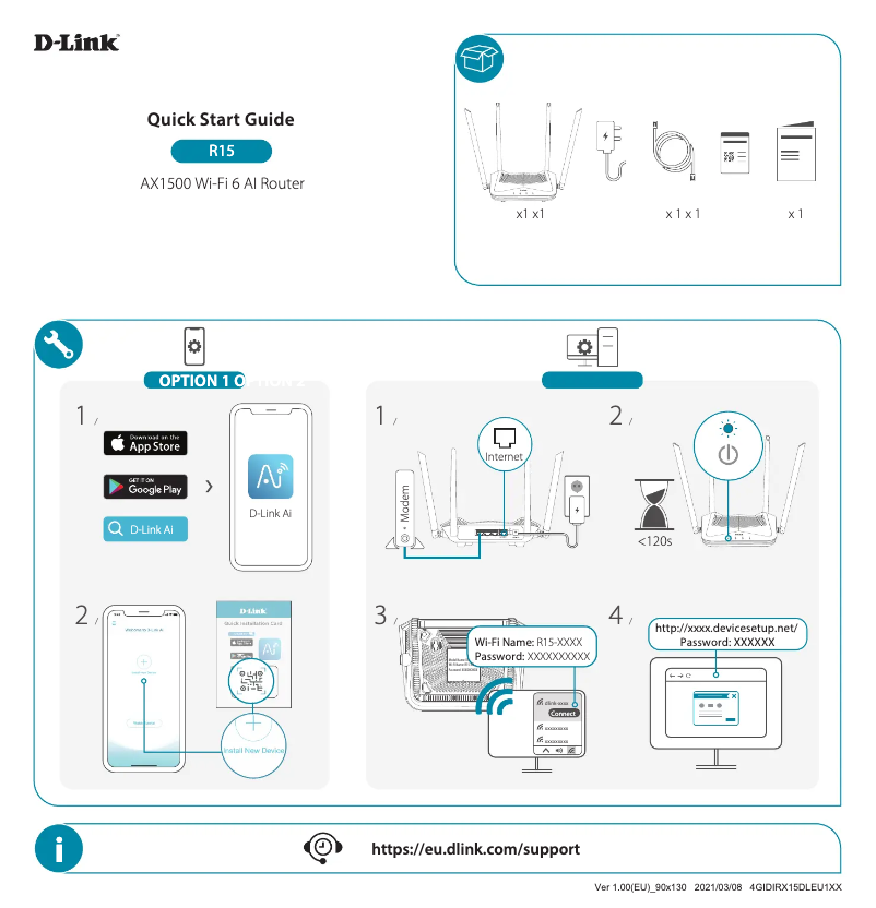 Página 1 del manual Guía de instalación D-Link R15