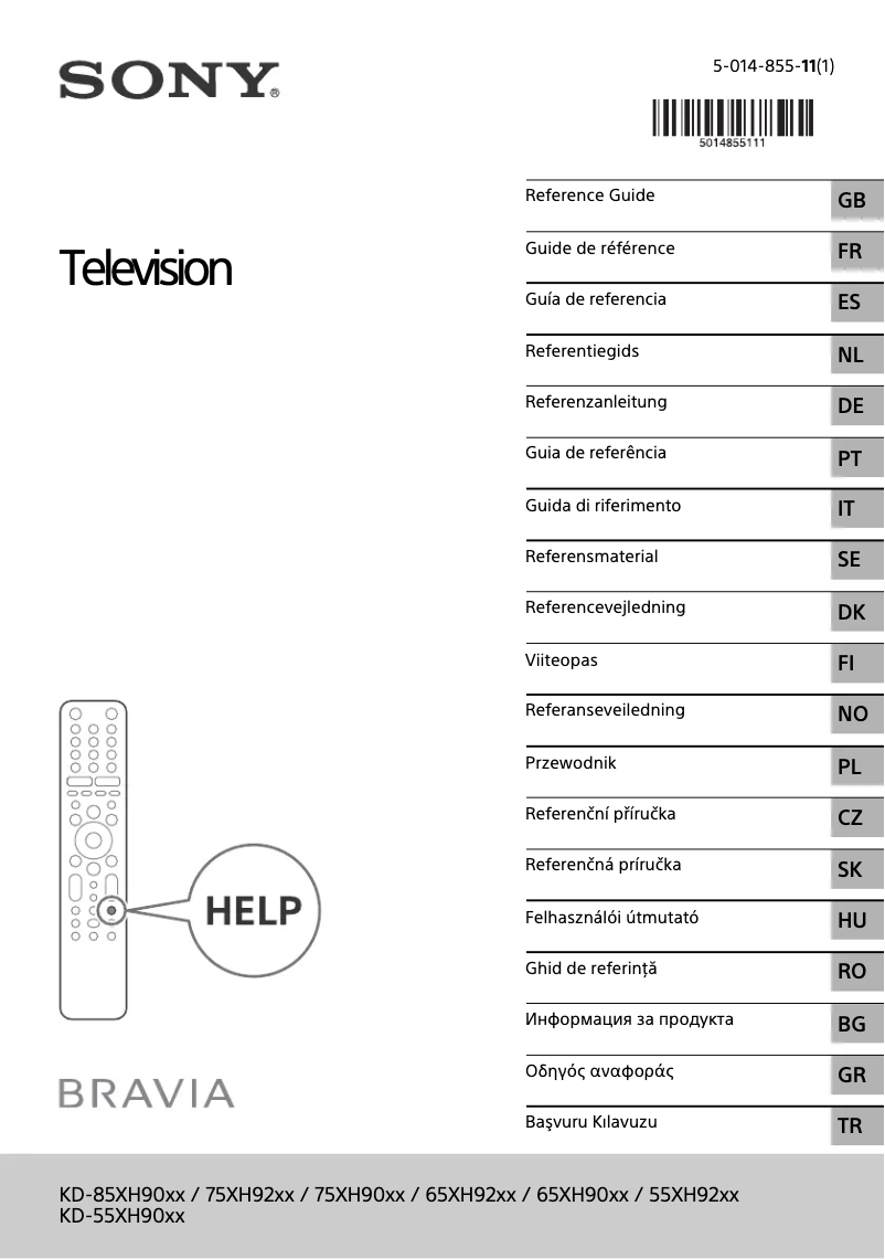 Imagen de la primera página del manual del dispositivo Bravia KD-65XH9005