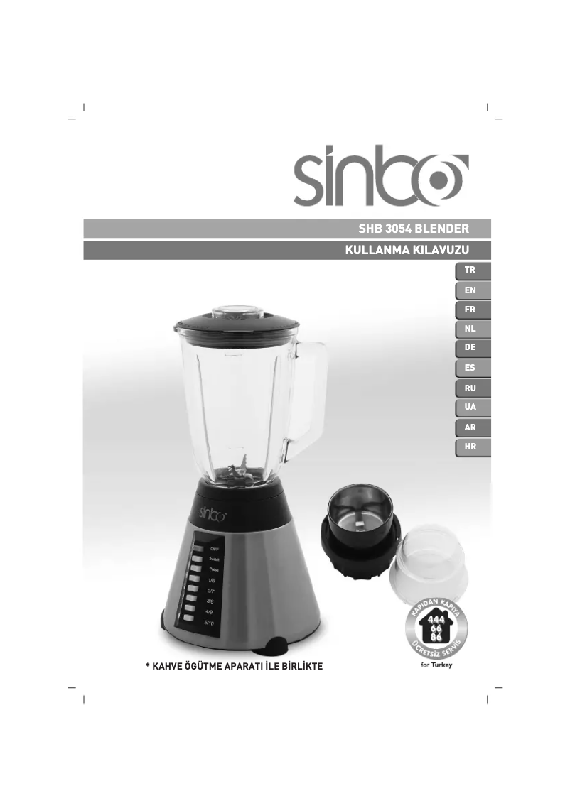 Imagen de la primera página del manual del dispositivo SHB 2054