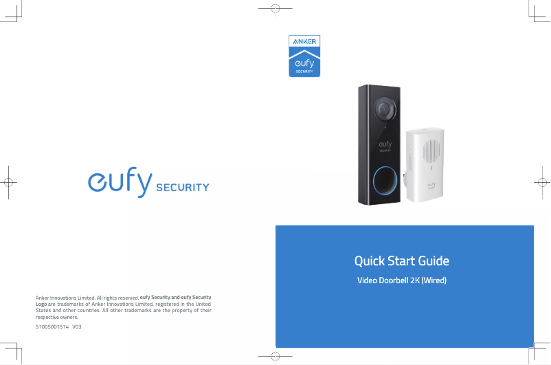 Imagen de la primera página del manual del dispositivo Video Doorbell 2K (Wired)
