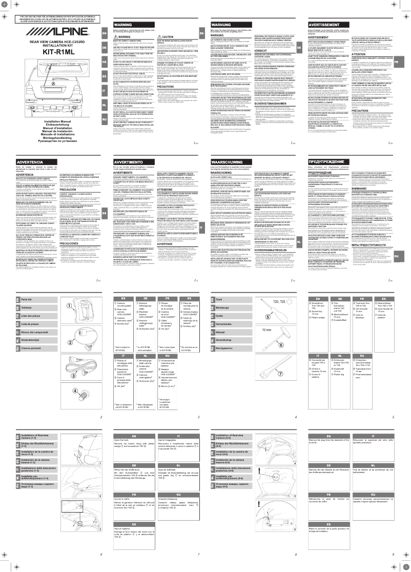 Página nº 1 - Manual de usuario Alpine KIT-R1ML