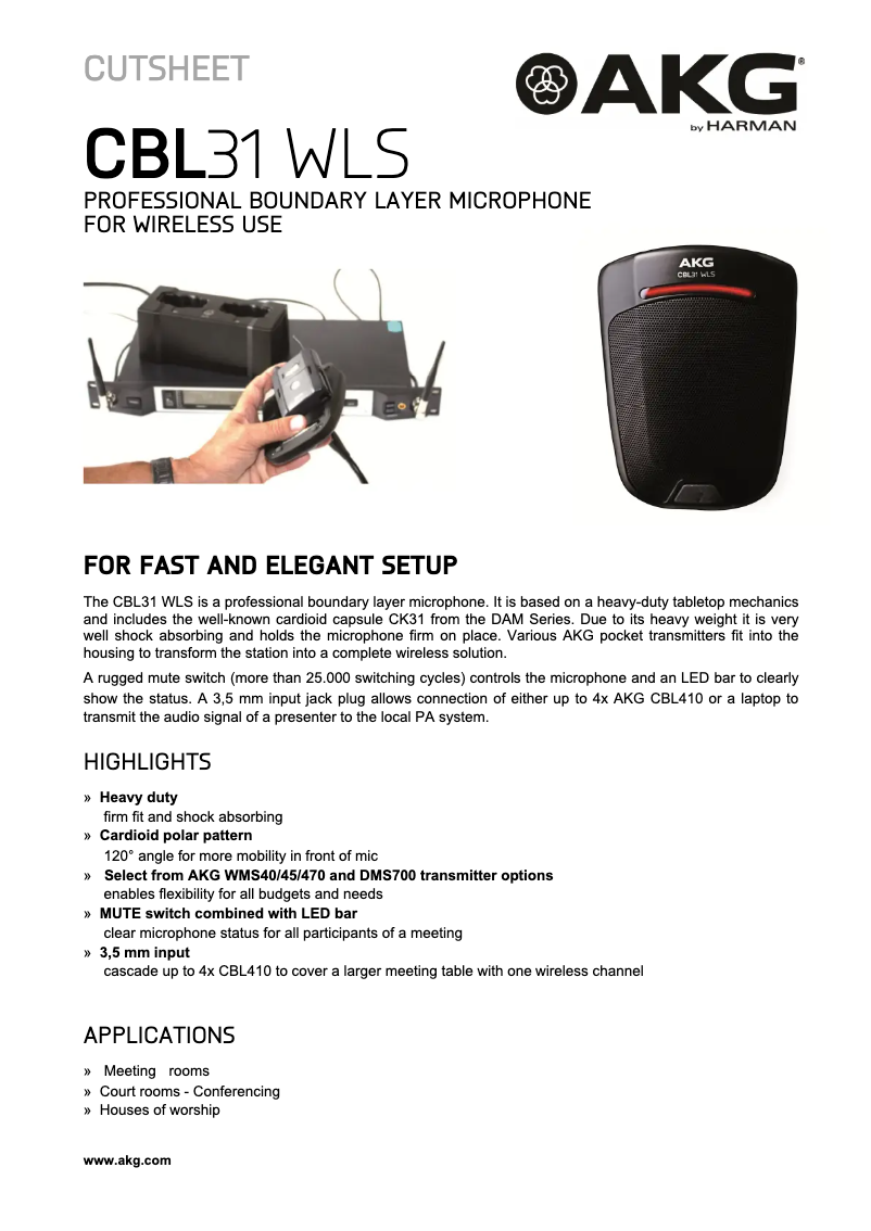 Página 1 del manual Manual de usuario AKG CBL31 WLS