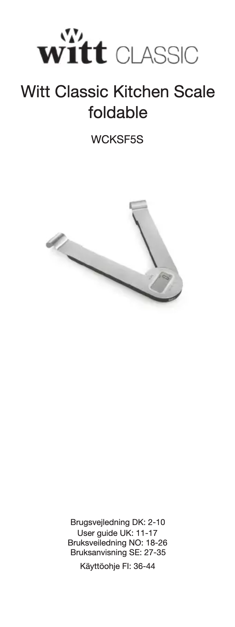 Imagen de la primera página del manual del dispositivo WCKSF5S