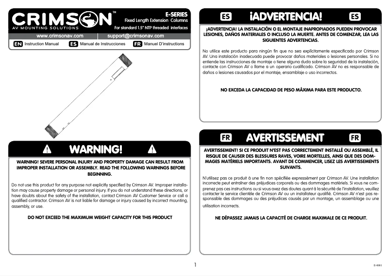 Imagen de la primera página del manual del dispositivo E3