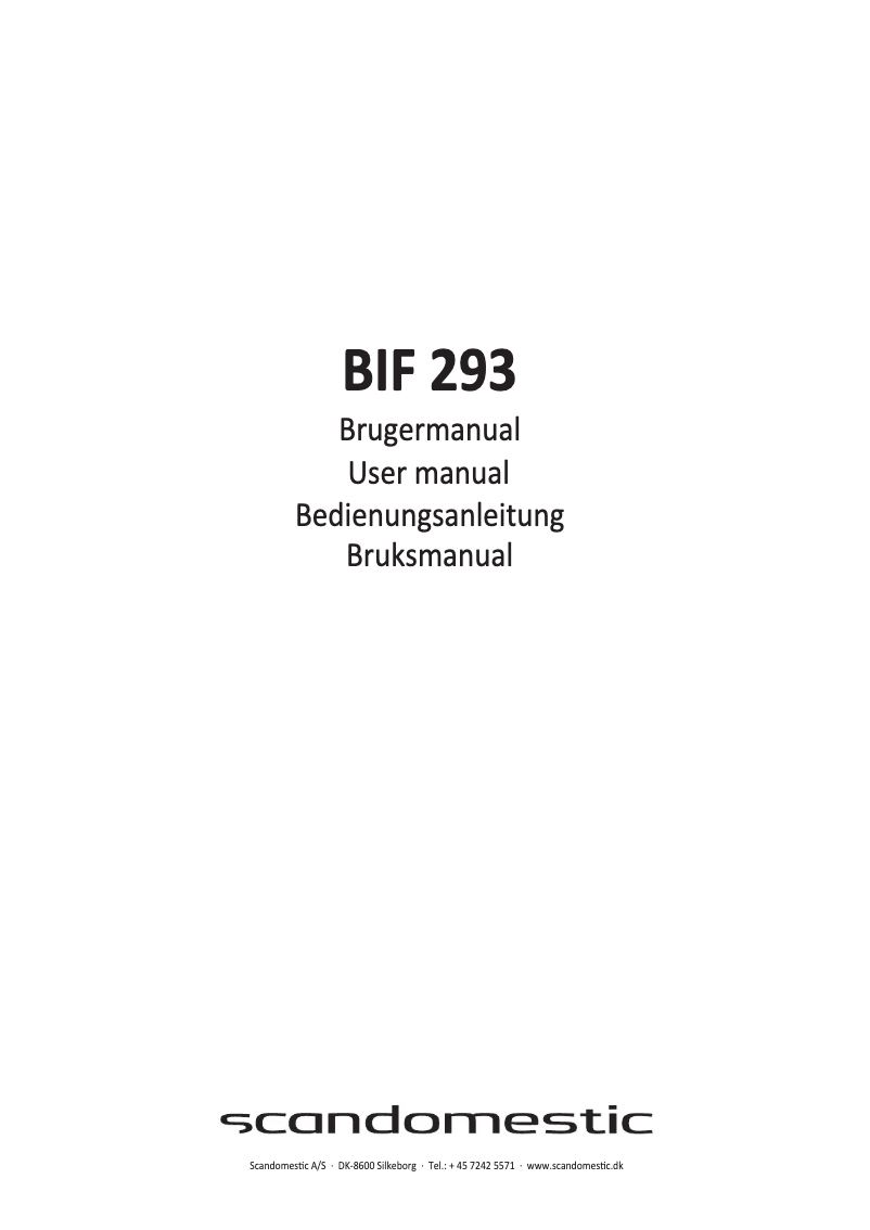 Página 1 del manual Manual de usuario Scandomestic BIF 293A+