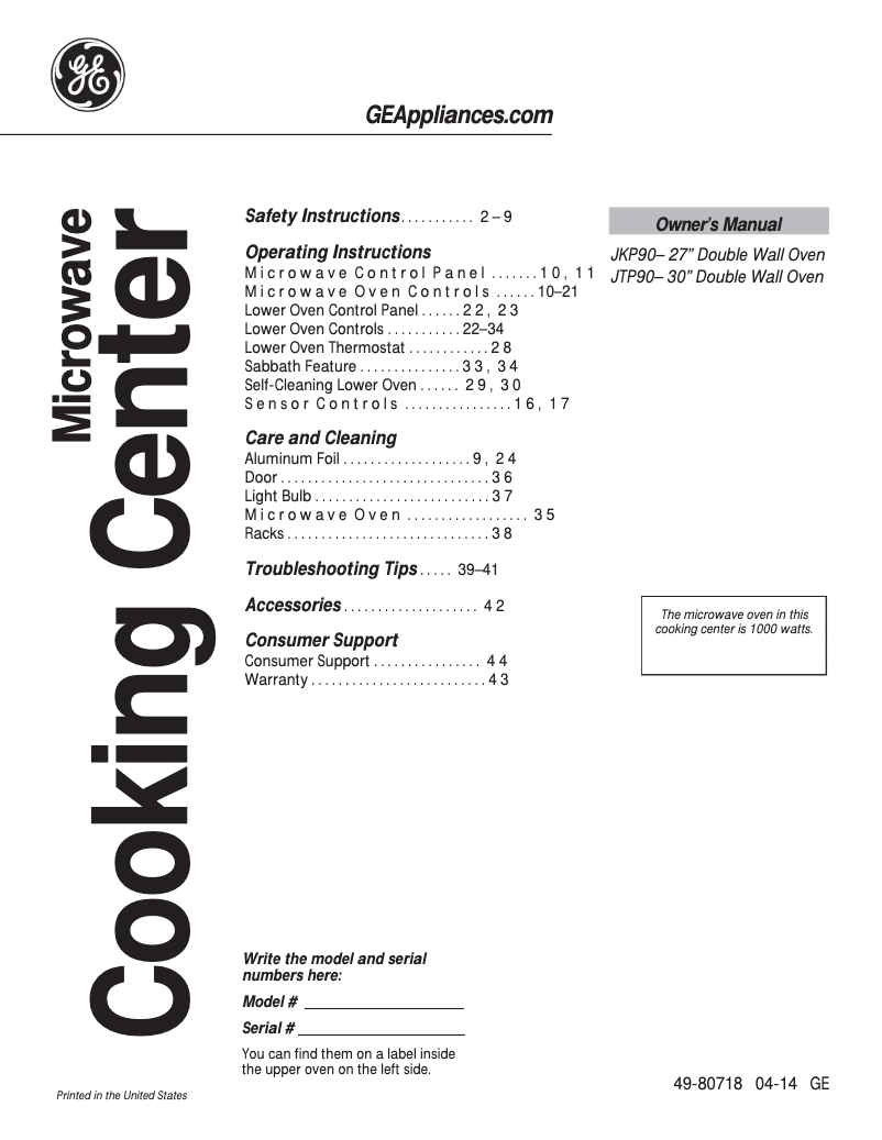 Imagen de la primera página del manual del dispositivo JKP90SPSS