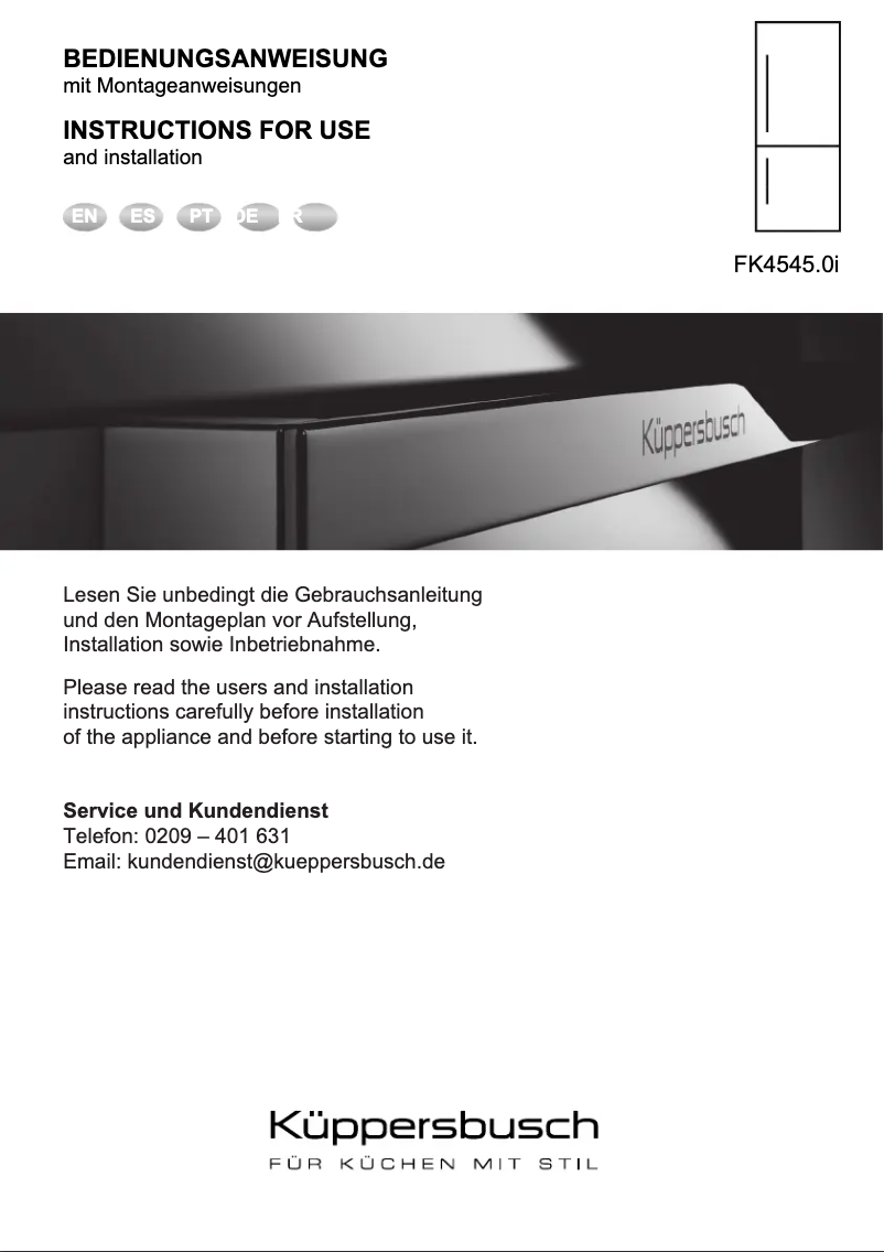 Imagen de la primera página del manual del dispositivo FK4545.0i