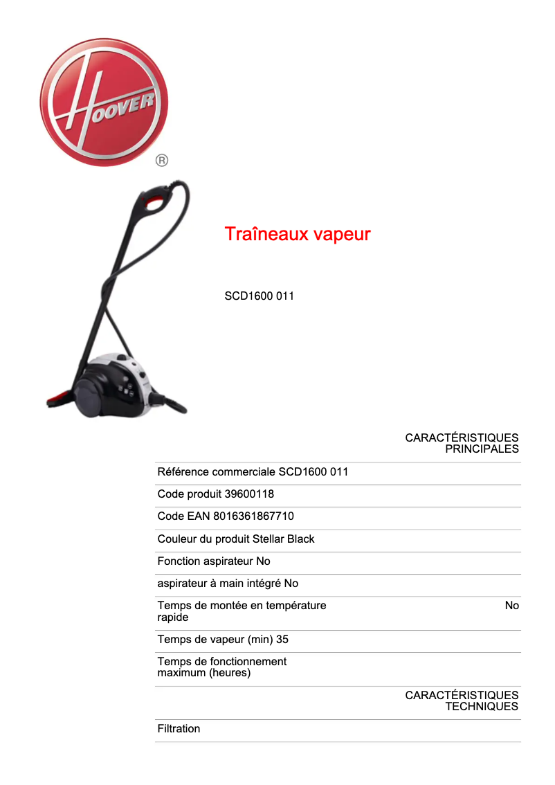 Imagen de la primera página del manual del dispositivo SteamJet SCD1600 011