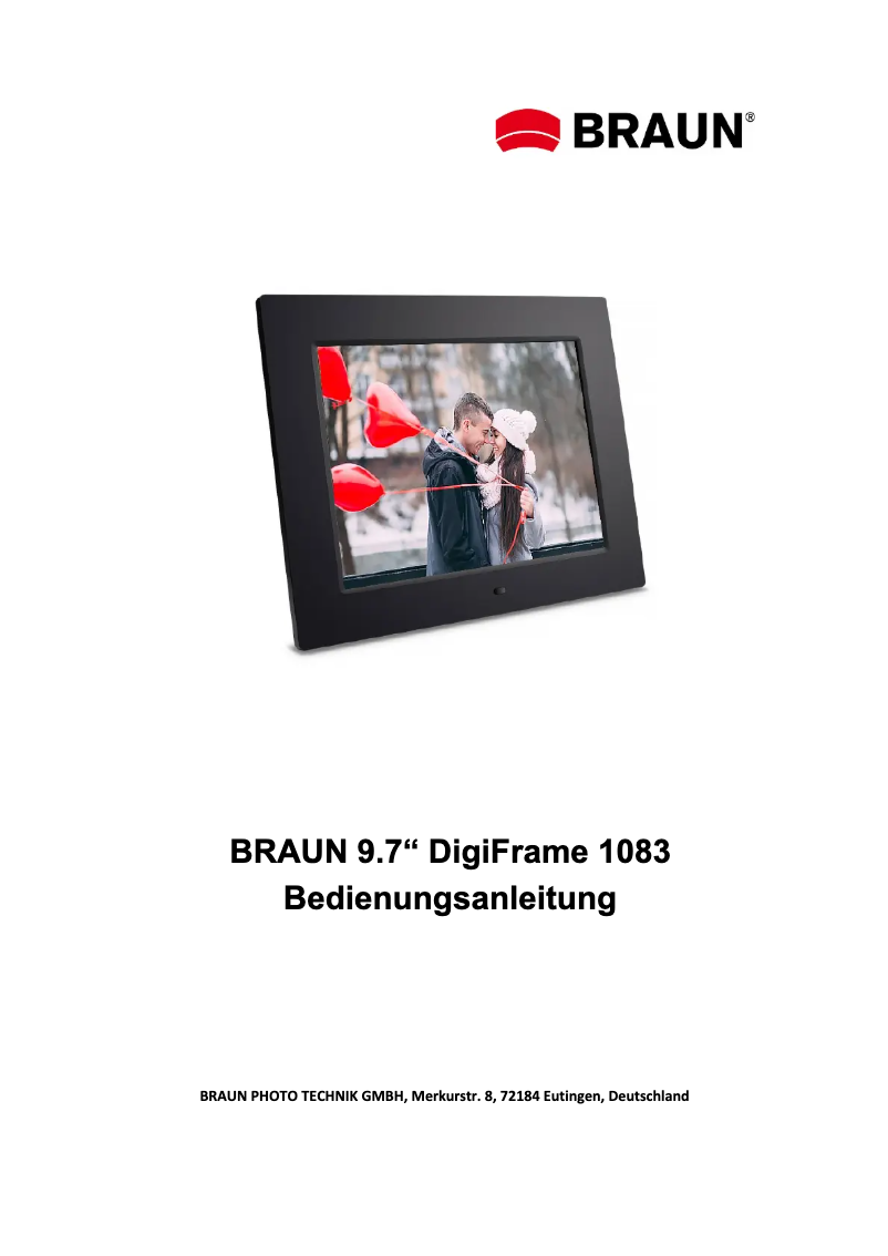 Página nº 1 - Manual de usuario Braun DigiFrame 1083