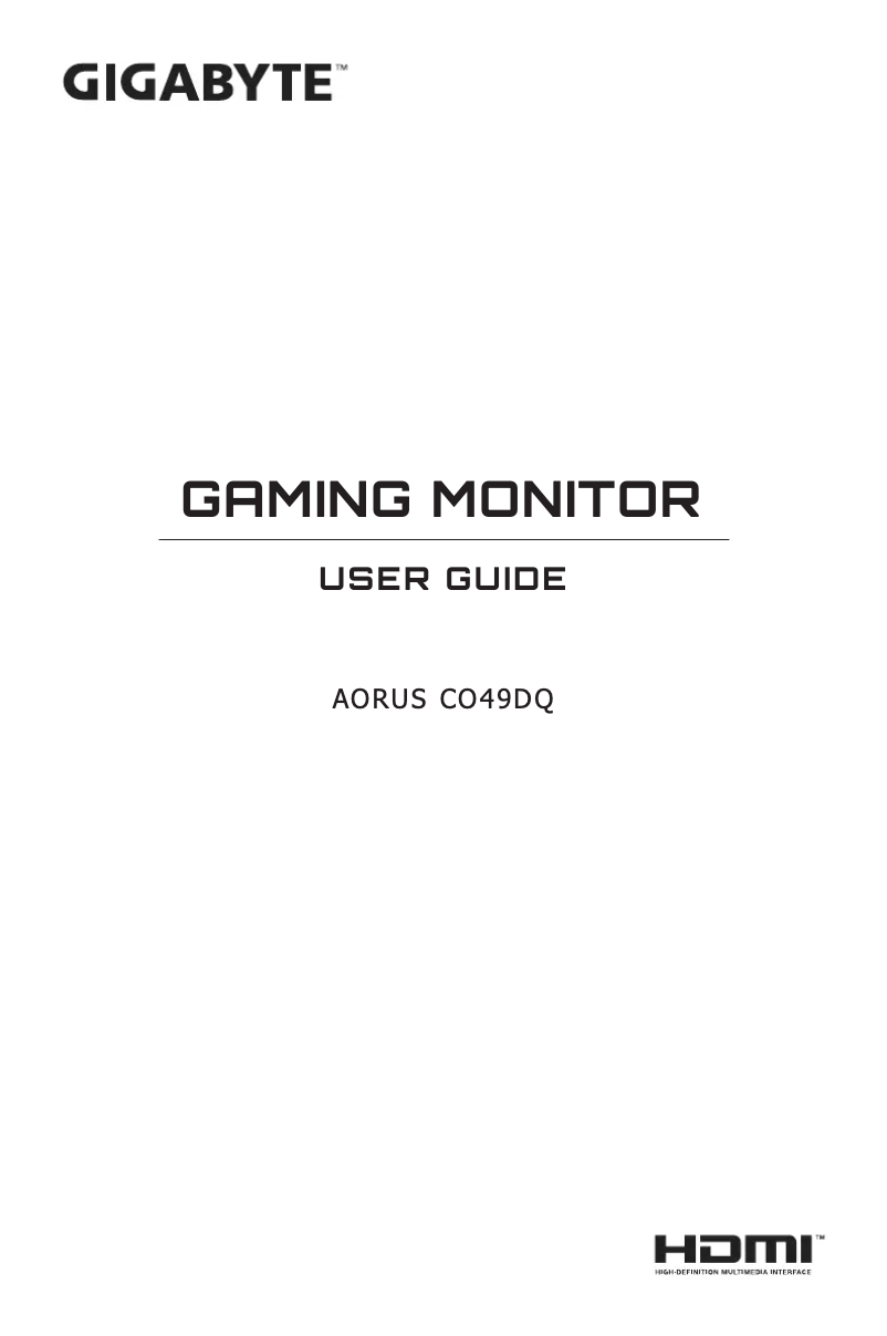 Página 1 del manual Manual de usuario AORUS CO49DQ