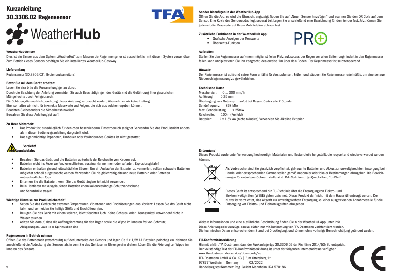 Página nº 1 - Manual de usuario TFA WeatherHub 30.3306.02