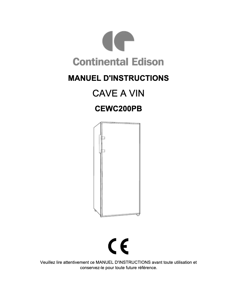 Imagen de la primera página del manual del dispositivo CEWC200PB
