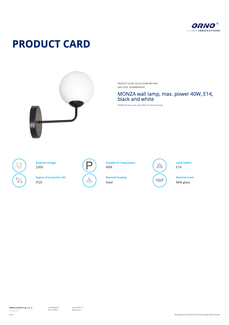 Imagen de la primera página del manual del dispositivo AD-LD-6324B-WE14SM