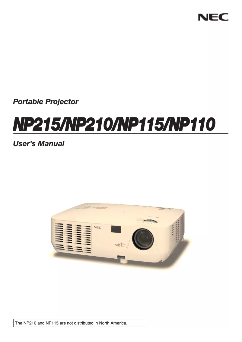 Página 1 del manual Manual de usuario NEC NP115